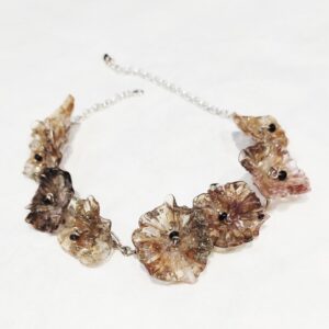 Collier Fleurs de Coquelicots Mordorés